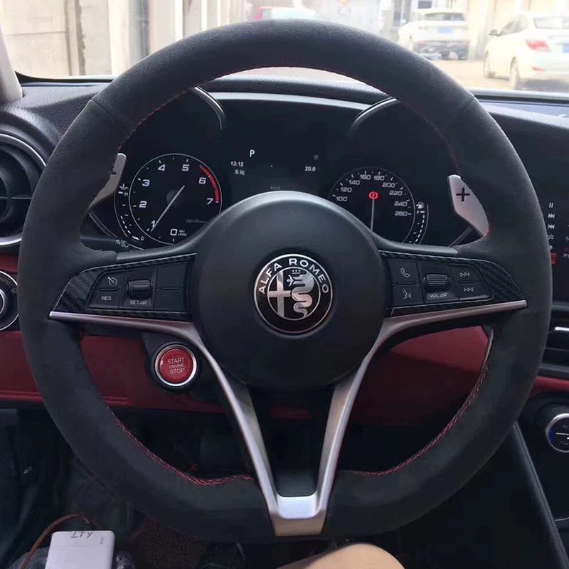 For Alfa Romeo Giulia Stelvio  - Car Steering Wheel Cover Anti Slip Breathable review and price