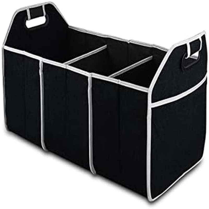Portable 3-Compartment Foldabl - Car Trunk Organizer Foldable Storage Box review and price