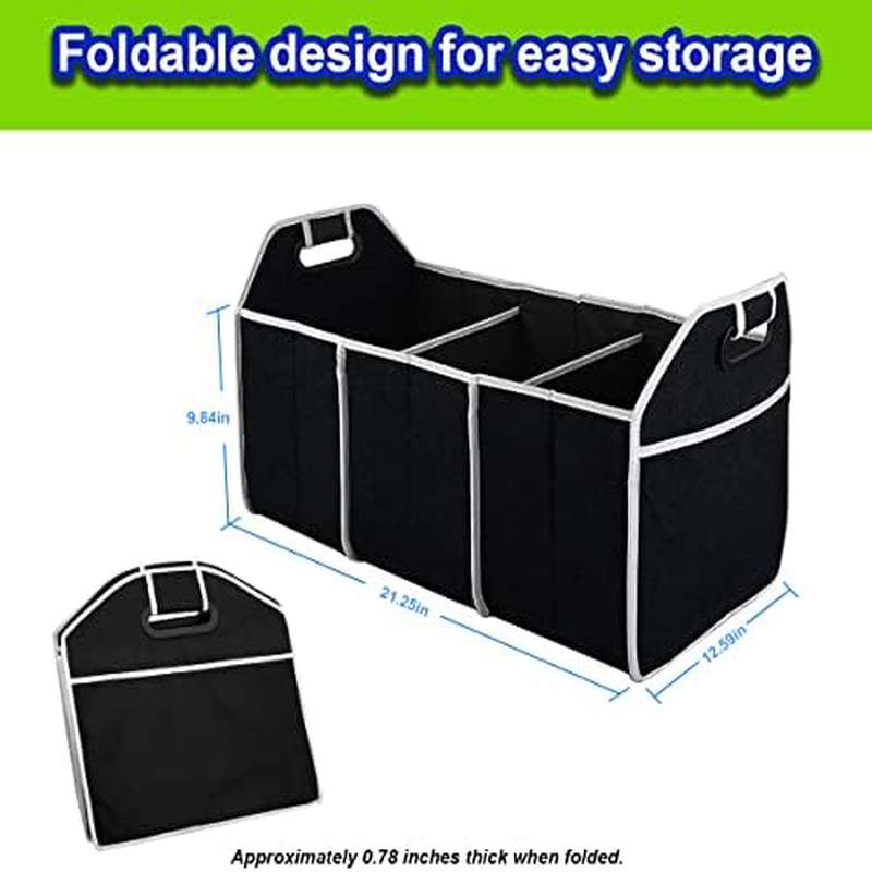 Portable 3-Compartment Foldabl - Car Trunk Organizer Foldable Storage Box review and price