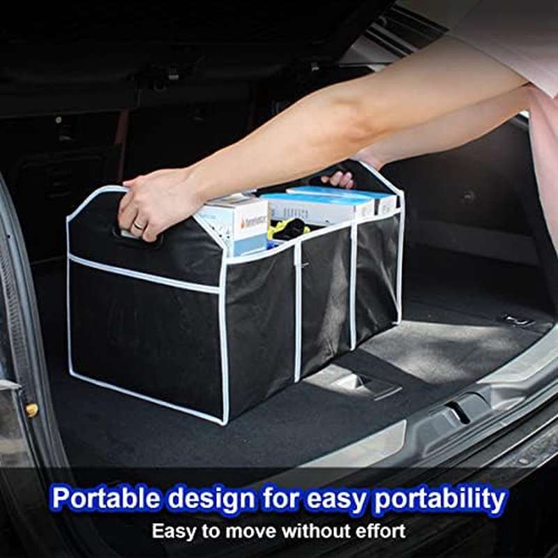 Portable 3-Compartment Foldabl - Car Trunk Organizer Foldable Storage Box review and price